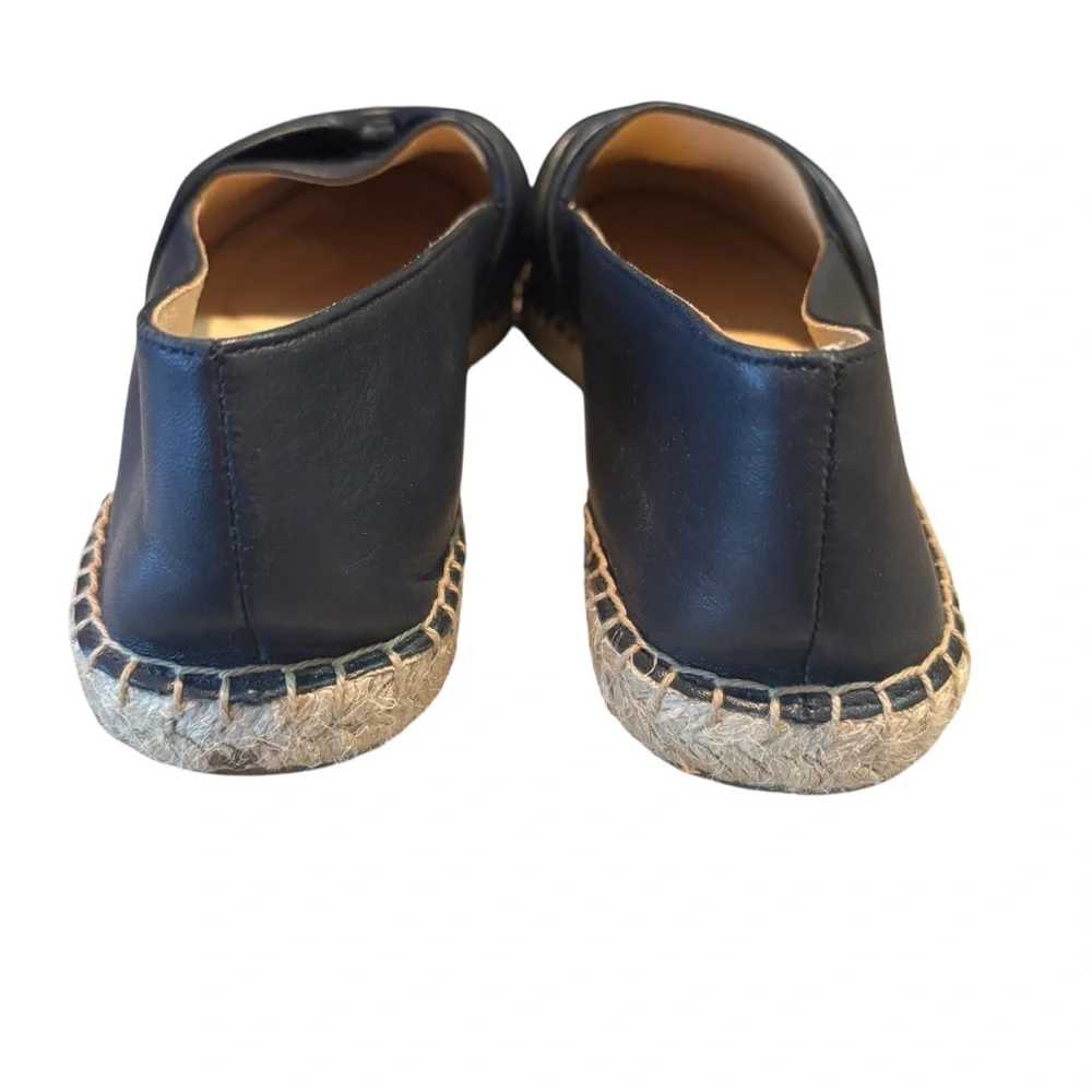 Talbots Izzy Espadrille Nappa Flats Women's‎ Size 10 Black Leather Slip On